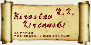 Miroslav Kirćanski vizit kartica